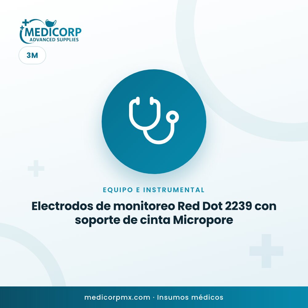 Electrodos de monitoreo Red Dot 2239 con soporte de cinta Micropore — MediCorp